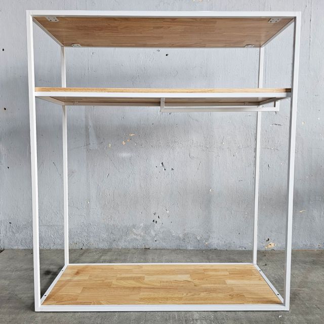 Giá treo đồ trưng bày shop 120x45x130cm gỗ cao su GQA68041
