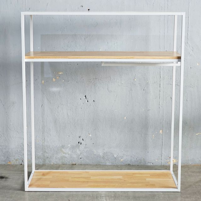 Giá treo đồ trưng bày shop 120x45x130cm gỗ cao su GQA68041