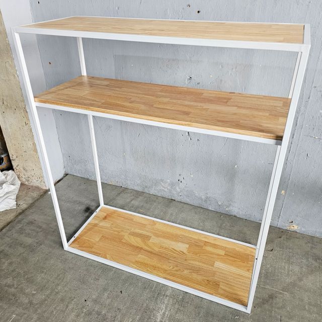 Giá treo đồ trưng bày shop 120x45x130cm gỗ cao su GQA68041