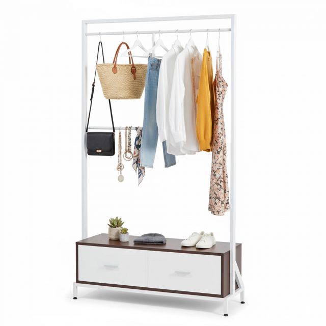 Kệ treo quần áo 120x40x200cm gỗ cao su TQA68069