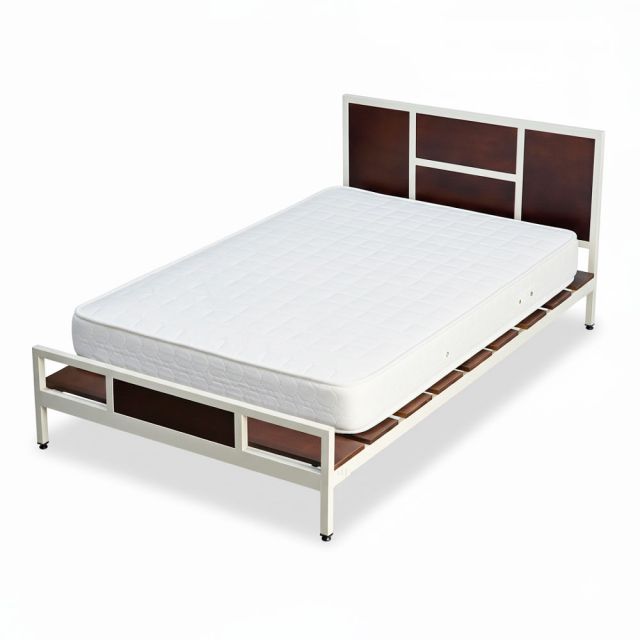 Giường ngủ lắp ráp 120x200x45cm gỗ cao su GN68054