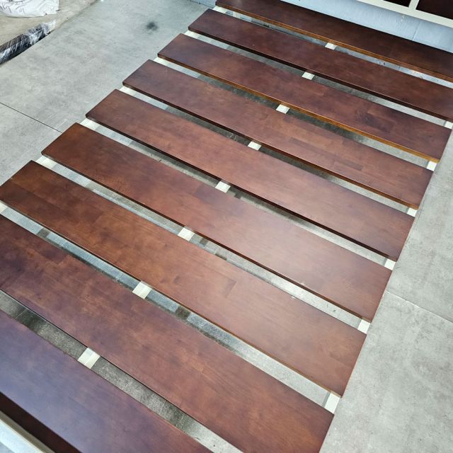 Giường ngủ lắp ráp 120x200x45cm gỗ cao su GN68054