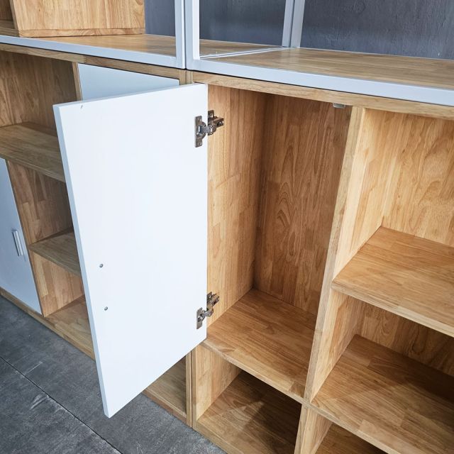 Hệ kệ trưng bày quần áo thời trang 230x45x240cm gỗ cao su GQA68042
