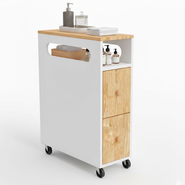 Tủ di động TINY 20x60x81cm gỗ cao su TDDT001