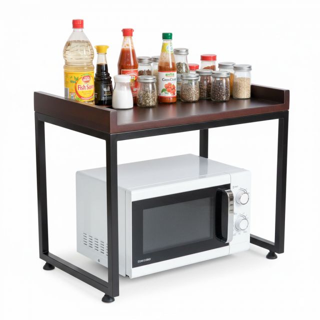 Kệ lò vi sóng 57x35x47cm gỗ cao su KVS68008