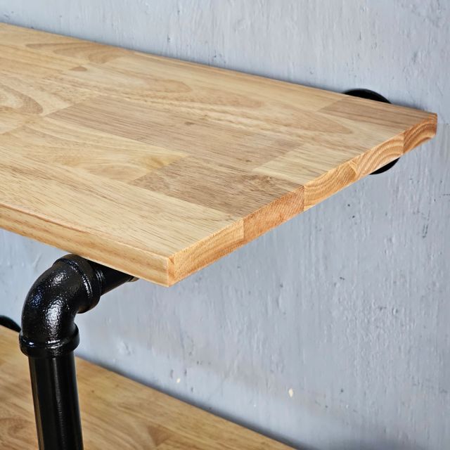 Kệ ống nước treo tường 2 tầng 80x30x40 gỗ cao su PPF023
