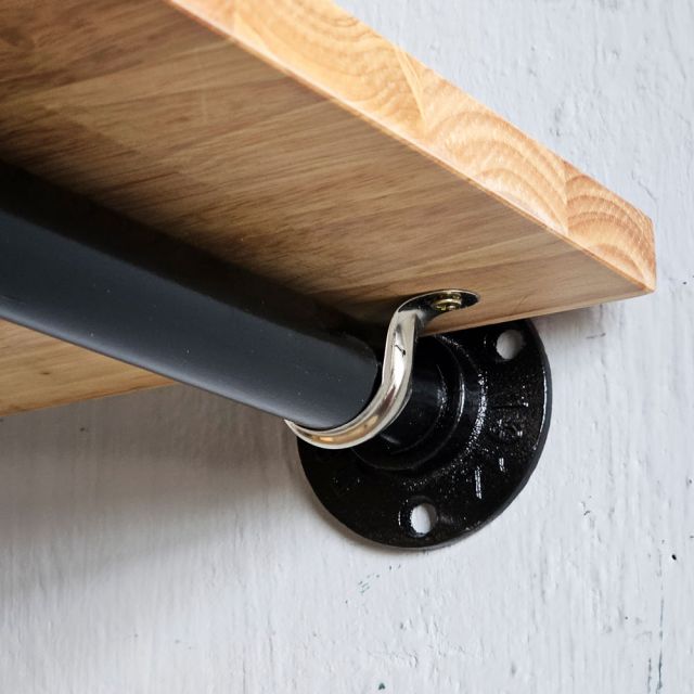Kệ ống nước treo tường 2 tầng 80x30x40 gỗ cao su PPF023