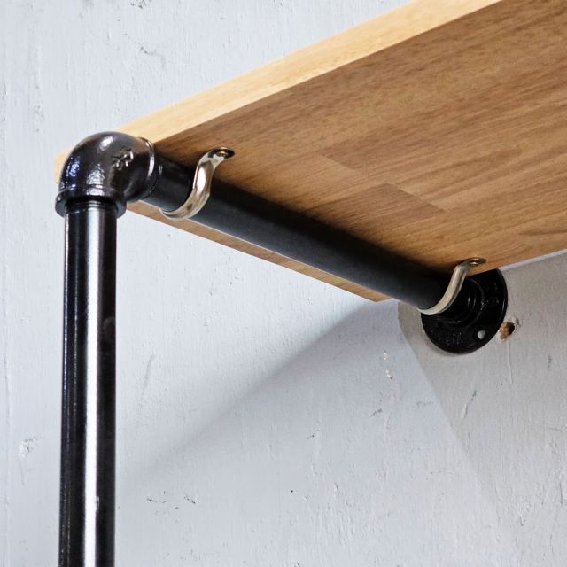 Kệ ống nước treo tường 2 tầng 80x30x40 gỗ cao su PPF023