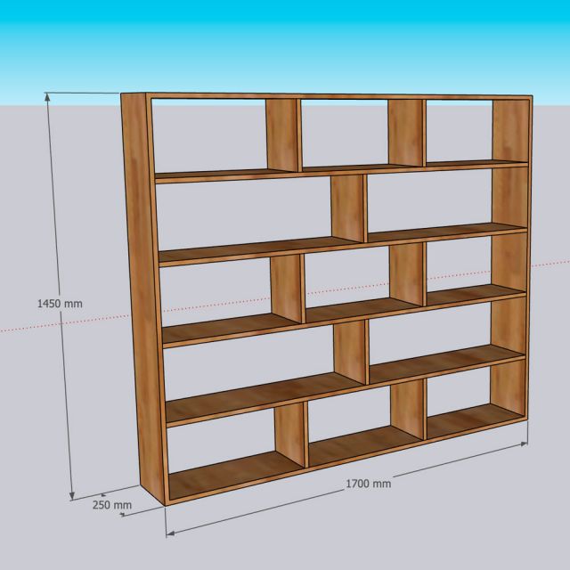 Kệ sách 5 tầng 170x30x150cm gỗ cao su KS68348
