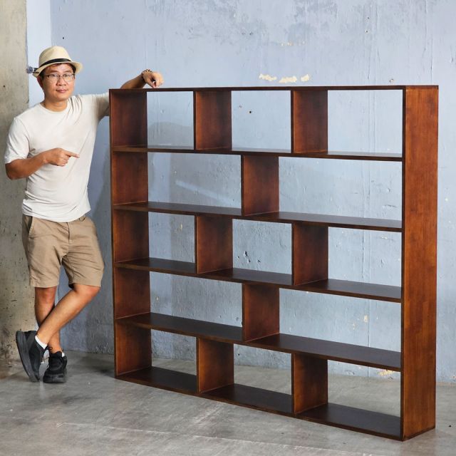Kệ sách 5 tầng 170x30x150cm gỗ cao su KS68348
