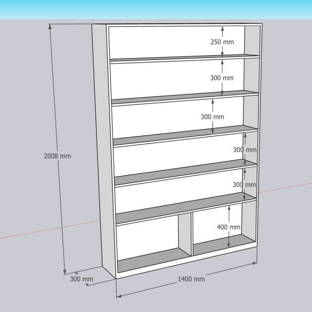 Kệ sách 6 tầng 140x30x200cm gỗ cao su KS68347
