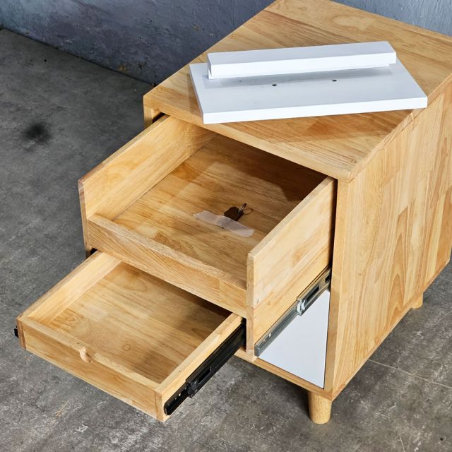 Tủ giấu tiền để đầu giường 38x45x58cm gỗ cao su TDG68062