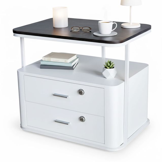 Tủ đầu giường khóa ren số 80x55x70cm gỗ cao su TDG68063