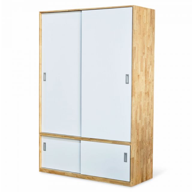 Tủ quần áo 2 cánh cửa trượt 140x55x200cm gỗ cao su TQA68076