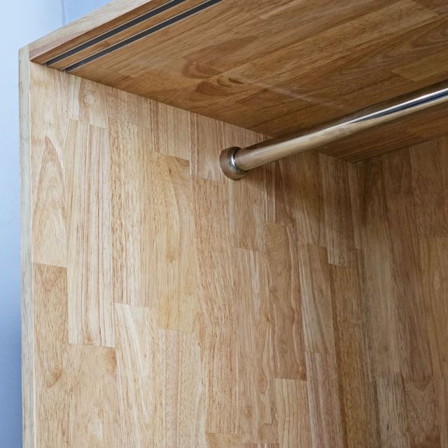 Tủ quần áo 2 cánh cửa trượt 140x55x200cm gỗ cao su TQA68076