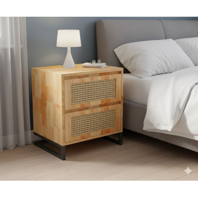 Tủ đầu giường hộc kéo lưới mây nhân tạo Mây CONCEPT TDG68064