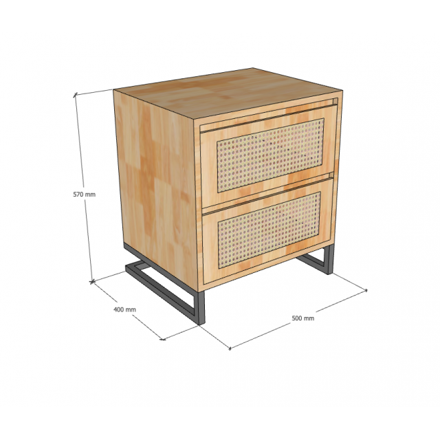 Tủ đầu giường hộc kéo lưới mây nhân tạo Mây CONCEPT TDG68064