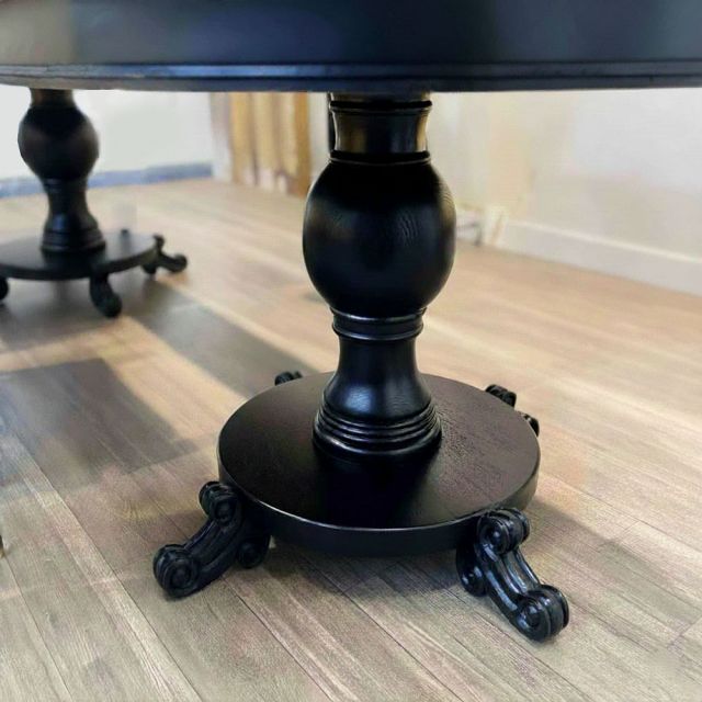 Bàn ăn hình oval 245x95x75cm Noir mặt đá ceramic vân mây chân gỗ BA68279
