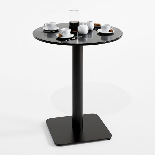 Bàn cafe tròn 60x60cm mặt đá chân sắt CFD68280