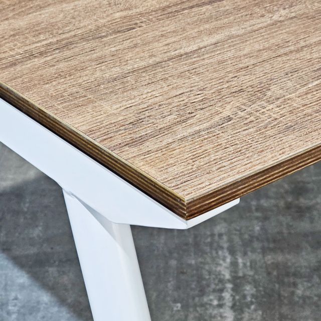 Bàn cụm 2 người 120x120cm gỗ Plywood chân sắt hệ CONE HBCO026 Bàn cụm 2 người 120x120cm gỗ Plywood chân sắt hệ CONE HBCO026