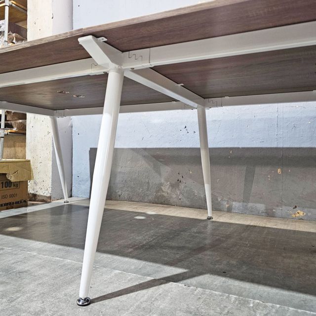 Bàn cụm 4 người 240x120cm gỗ PLywood vân sồi chân sắt hệ CONE HBCO027