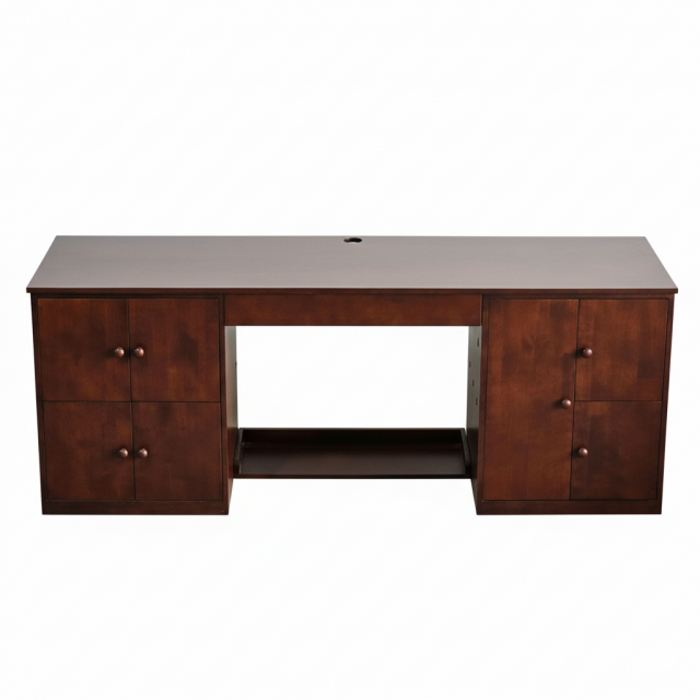 Bàn làm việc 2 ngăn tủ 200x55x78cm gỗ cao su BD68147