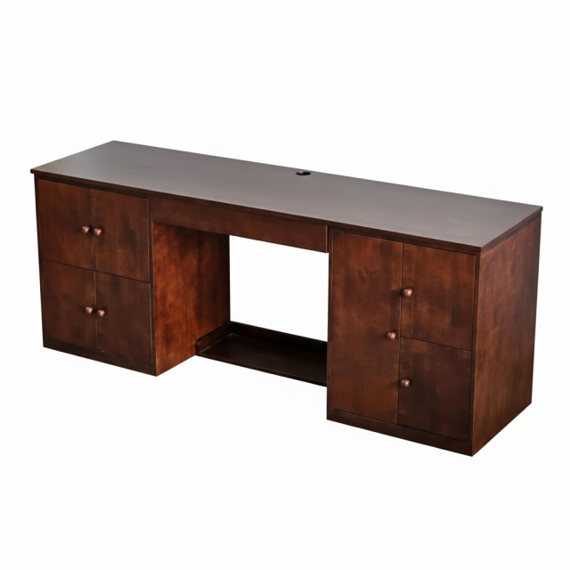 Bàn làm việc 2 ngăn tủ 200x55x78cm gỗ cao su BD68147