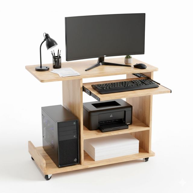 Bàn Vi Tính di động kết hợp kệ máy in - COD68058 Bàn Vi Tính di động kết hợp kệ máy in - COD68058