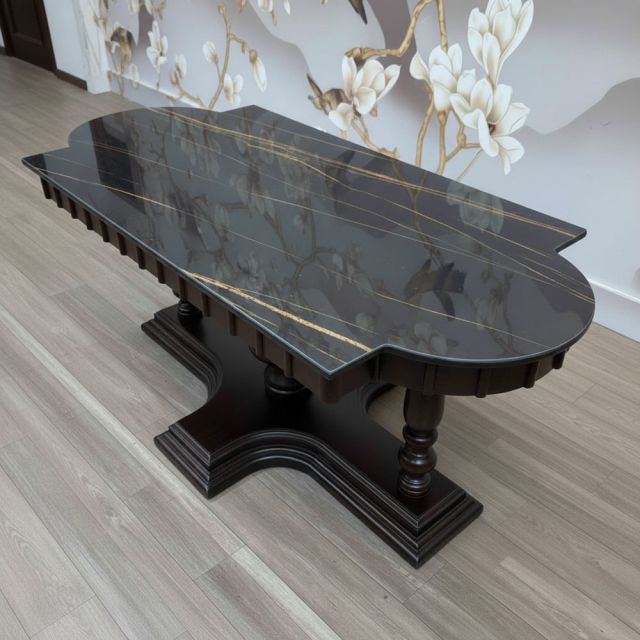 Bàn sofa chữ nhật 146x75cm mặt đá ceramic chân gỗ tần bì TT68345 Bàn sofa chữ nhật 146x75cm mặt đá ceramic chân gỗ tần bì TT68345