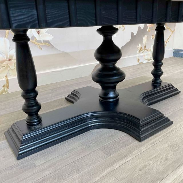 Bàn ăn Kalista 220x100x75cm mặt đá chân gỗ BA68272