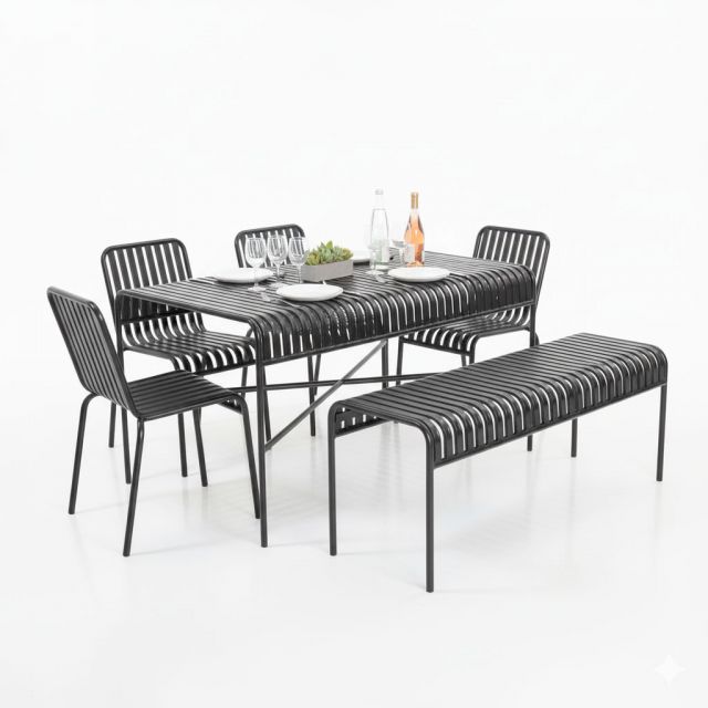 Combo bàn ghế ngoài trời sắt sơn tĩnh điện CBNT015