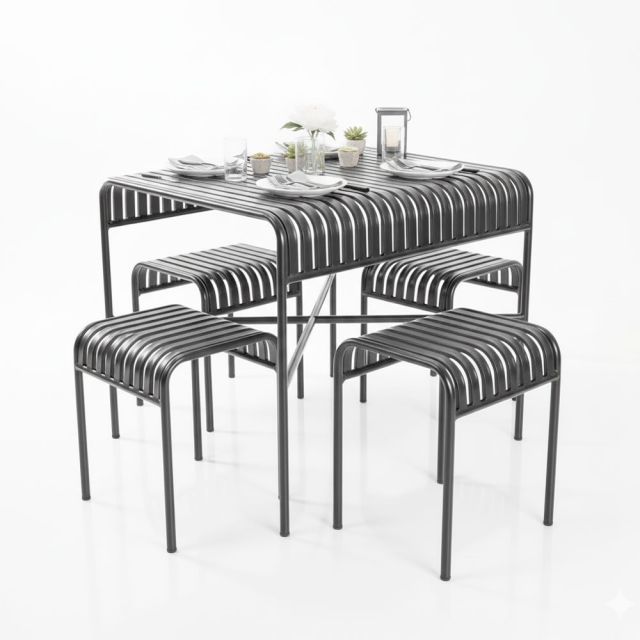 Combo bàn ghế ngoài trời sắt sơn tĩnh điện CBNT014