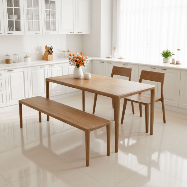 Ghế băng Neva 160x40x45cm gỗ Ash GBD065