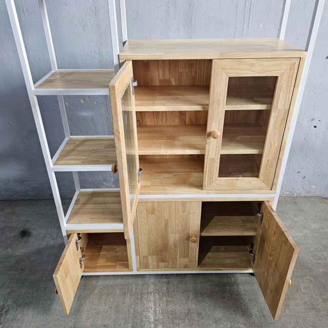 Kệ trang trí 100x30x200cm gỗ cao su KTT68047