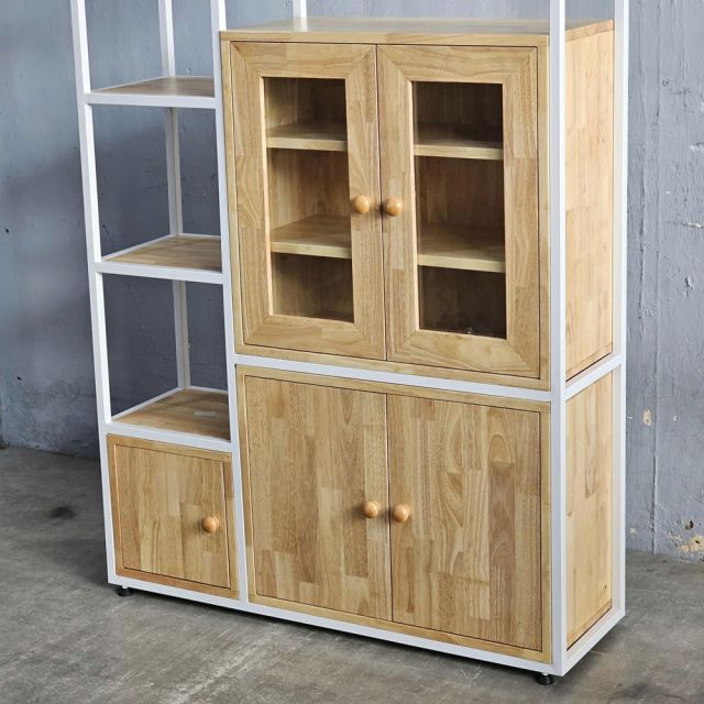 Kệ trang trí 100x30x200cm gỗ cao su KTT68047