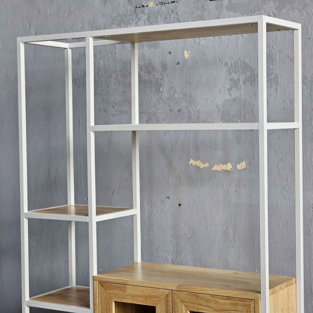 Kệ trang trí 100x30x200cm gỗ cao su KTT68047