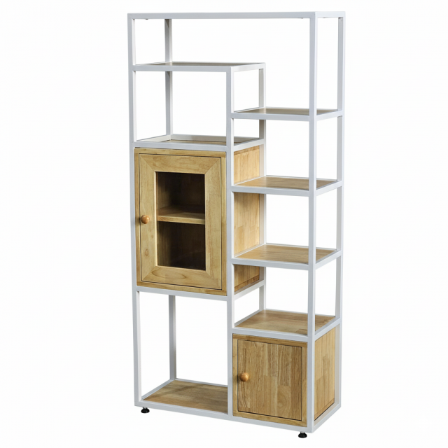 Kệ trang trí 70x30x145cm gỗ cao su KTT68046