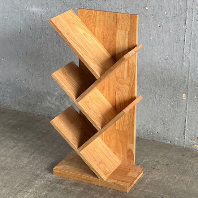 Kệ sách mini để bàn hình nhánh cây gỗ cao su KS68008