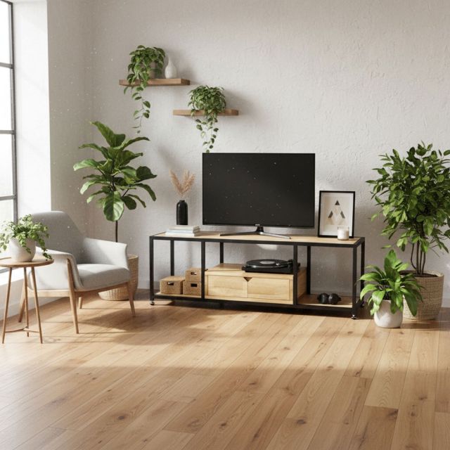 Kệ TV 120x35x40cm gỗ cao su KTV68125
