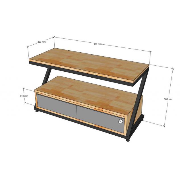 Tủ đầu giường khóa số 90x35x50cm gỗ otim TDG68065