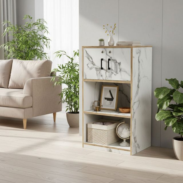 Tủ để đồ 55x40x100cm gỗ plywood vân giả đá KTB68233
