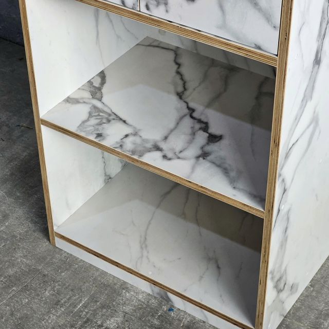 Tủ để đồ 55x40x100cm gỗ plywood vân giả đá KTB68233