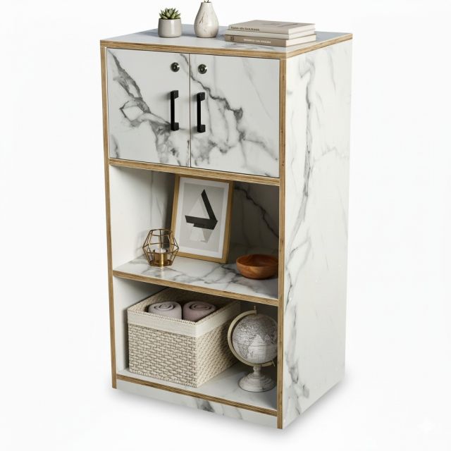 Tủ để đồ 55x40x100cm gỗ plywood vân giả đá KTB68233