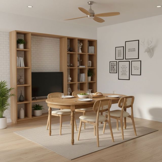 Bàn ăn hình Oval 160x80cm gỗ tần bì BA68286