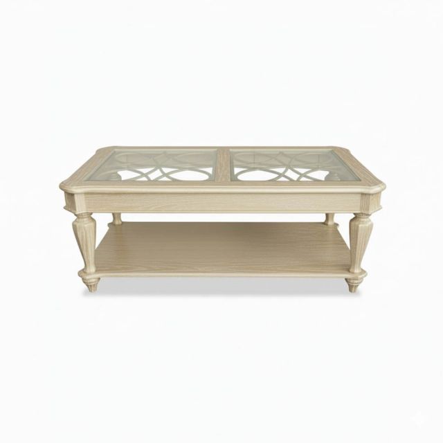 Bàn sofa chữ nhật 130x70x53cm mặt kính gỗ cao su TT68353 Bàn sofa chữ nhật 130x70x53cm mặt kính gỗ cao su TT68353