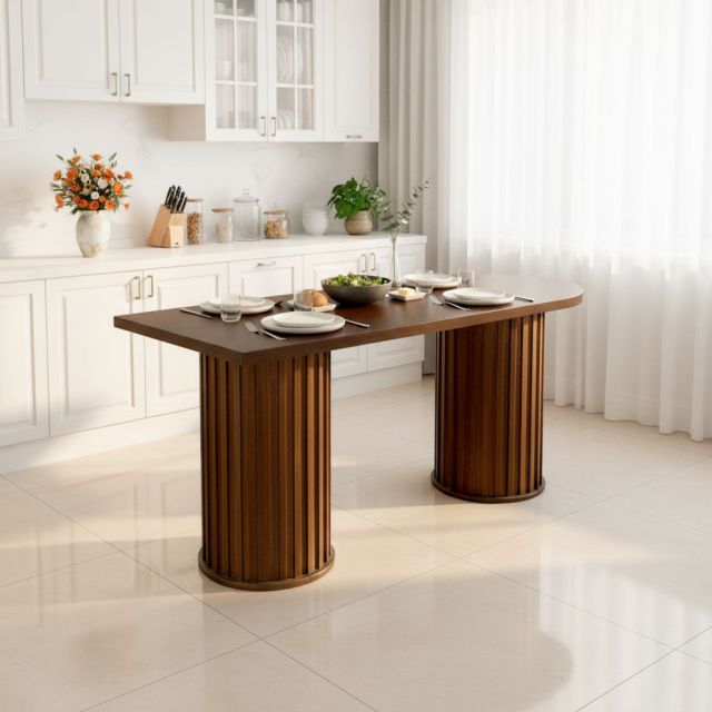 Bàn áp tường 120x80cm gỗ tần bì chân gỗ cao su BA68282
