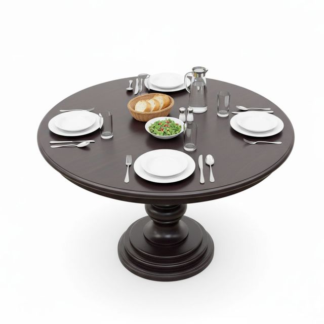 Bàn sofa tròn đk 100cm mặt gỗ tần bì TT68352