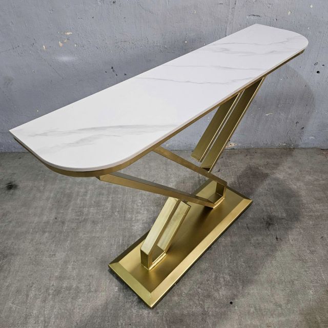 Bàn console 120x30x85cm mặt đá ceramic chân sắt CST081