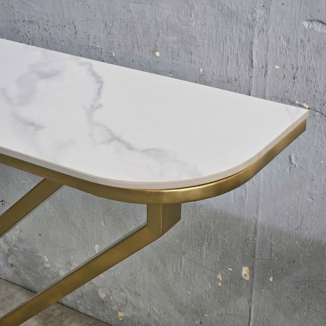 Bàn console 120x30x85cm mặt đá ceramic chân sắt CST081
