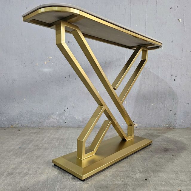 Bàn console 120x30x85cm mặt đá ceramic chân sắt CST081